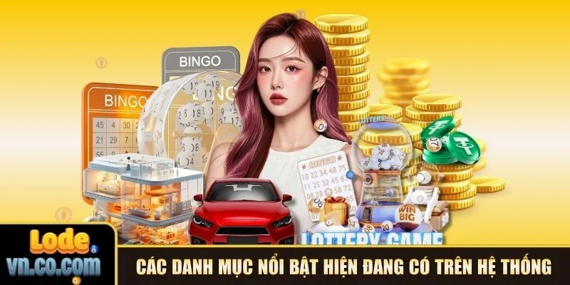 Các danh mục nổi bật hiện đang có trên hệ thống