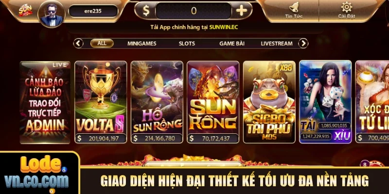 Giao diện hiện đại thiết kế tối ưu đa nền tảng