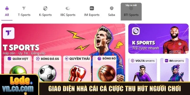 Giao diện nhà cái cá cược thu hút người chơi