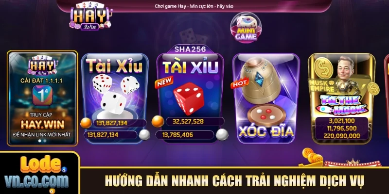 Hướng dẫn nhanh cách trải nghiệm dịch vụ trên trang