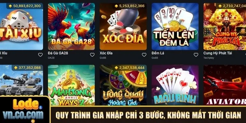 Quy trình gia nhập chỉ 3 bước, không mất thời gian