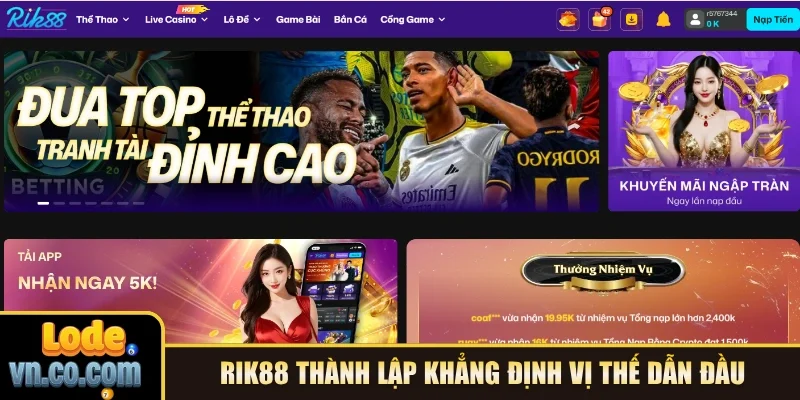 Rik88 thành lập nhanh chóng khẳng định vị thế dẫn đầu
